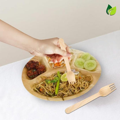 50 Pcs Disposable Wooden Forks | 160mm, Eco-Friendly, Biodegradable | Party, WeddingWDFORK501 2
