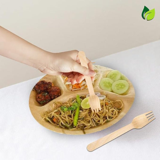 50 Pcs Disposable Wooden Forks | 160mm, Eco-Friendly, Biodegradable | Party, Wedding
