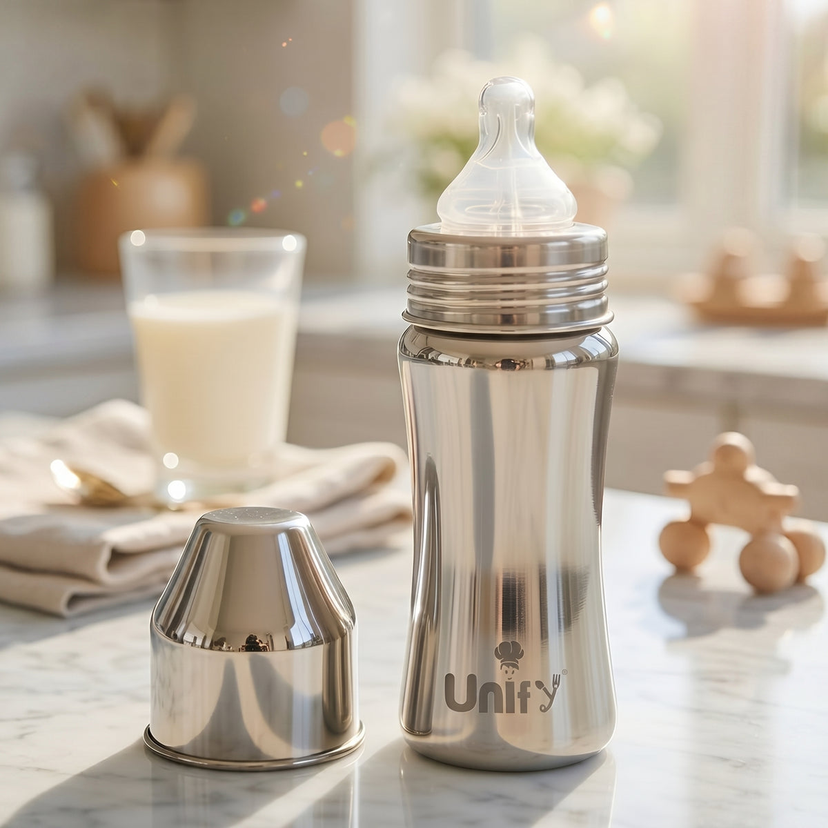 Baby Feeding Bottle 250ml Stainless Steel Anti-Colic – Parage