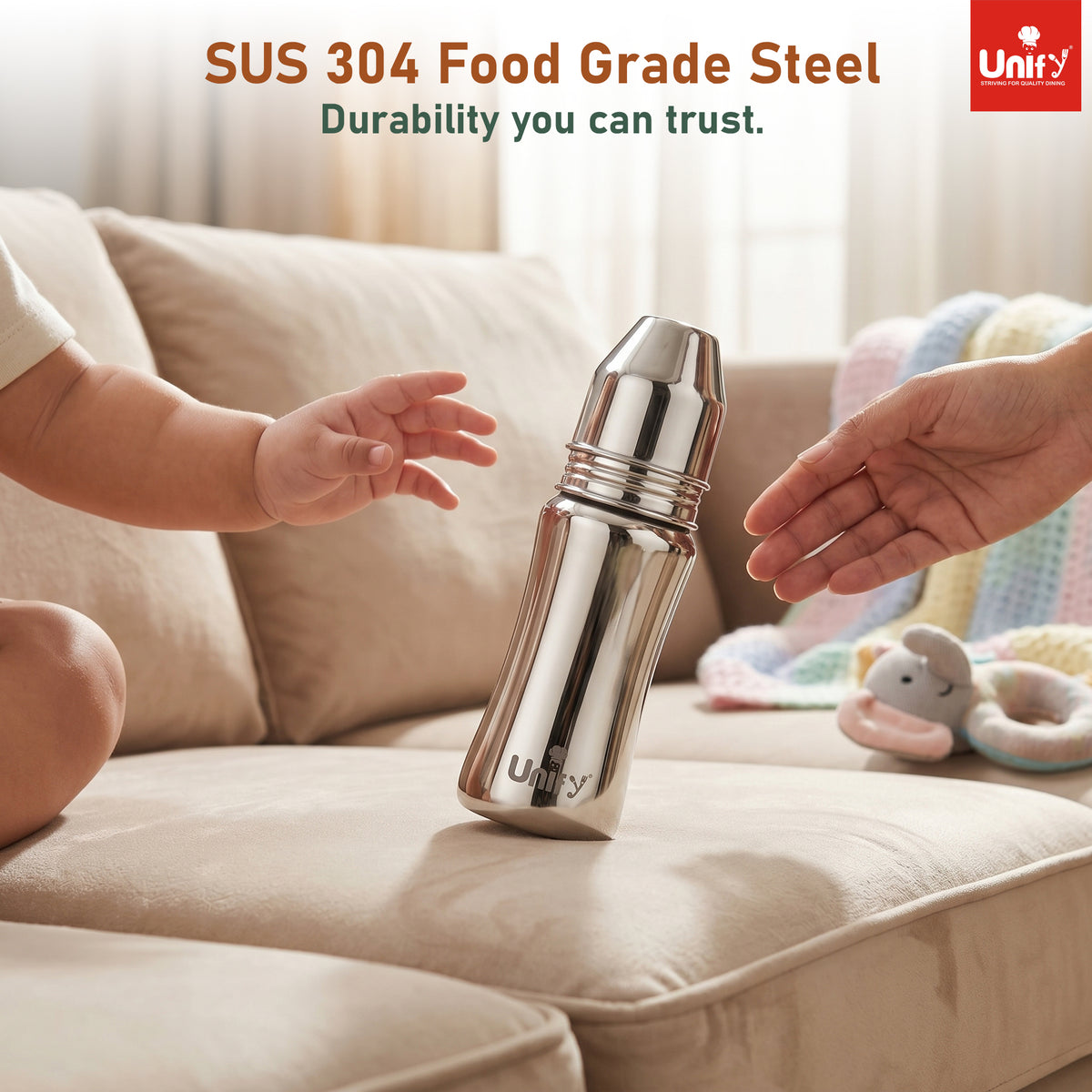 Baby Feeding Bottle 250ml Stainless Steel Anti-Colic – Parage