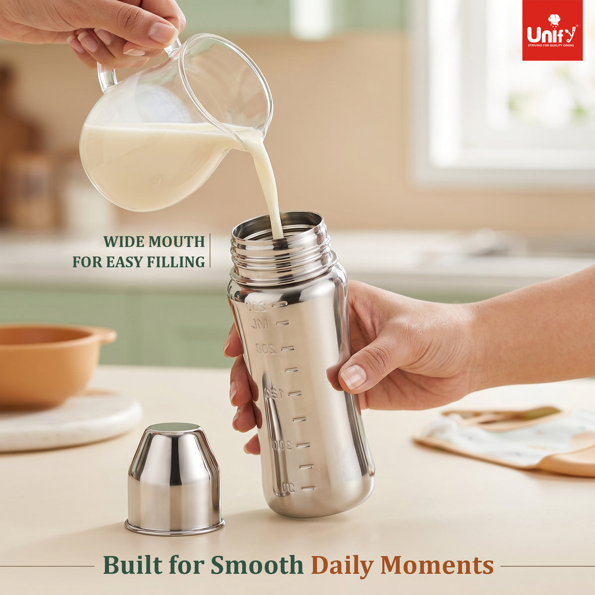 Baby Feeding Bottle 250ml Stainless Steel Anti-Colic – Parage