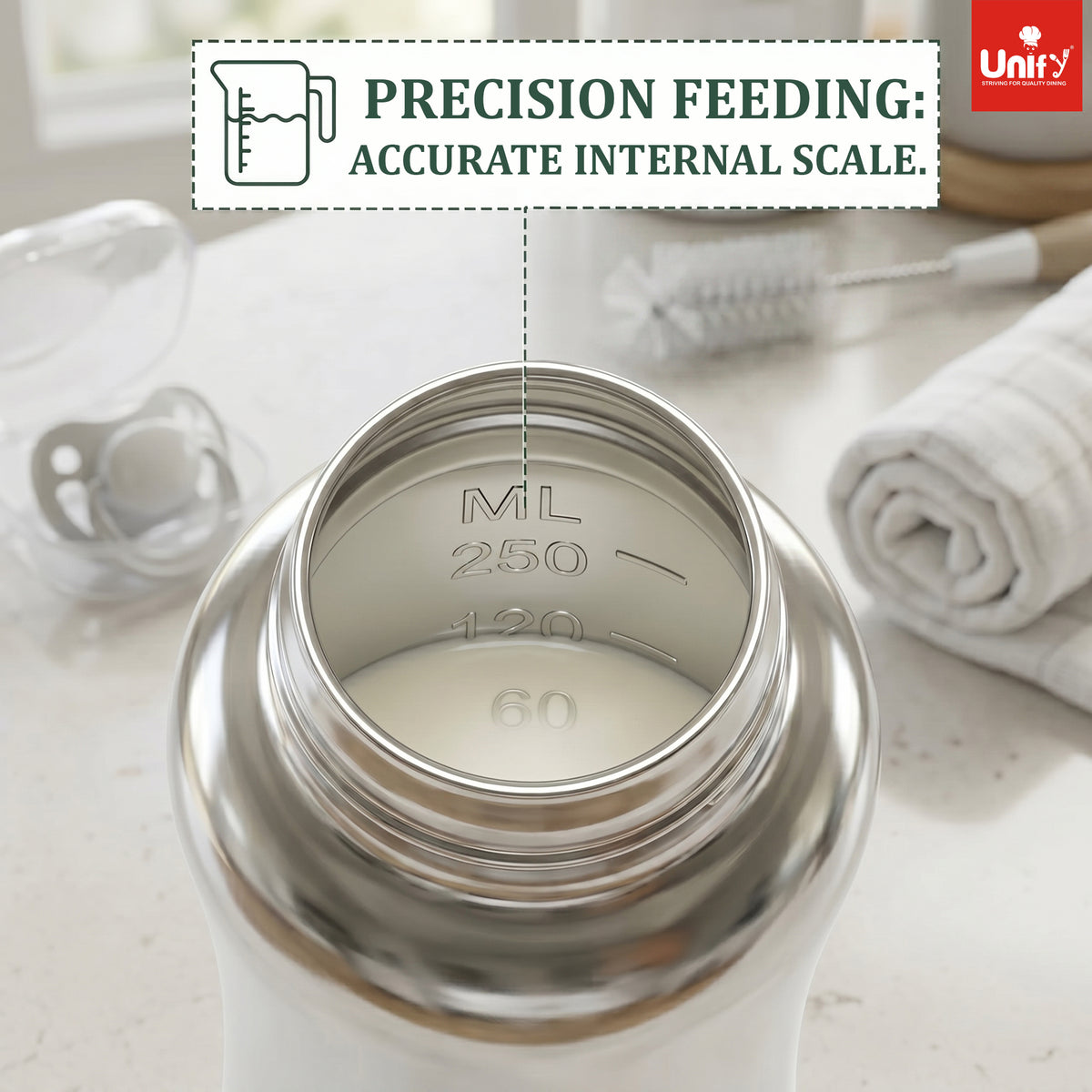 Baby Feeding Bottle 250ml Stainless Steel Anti-Colic – Parage