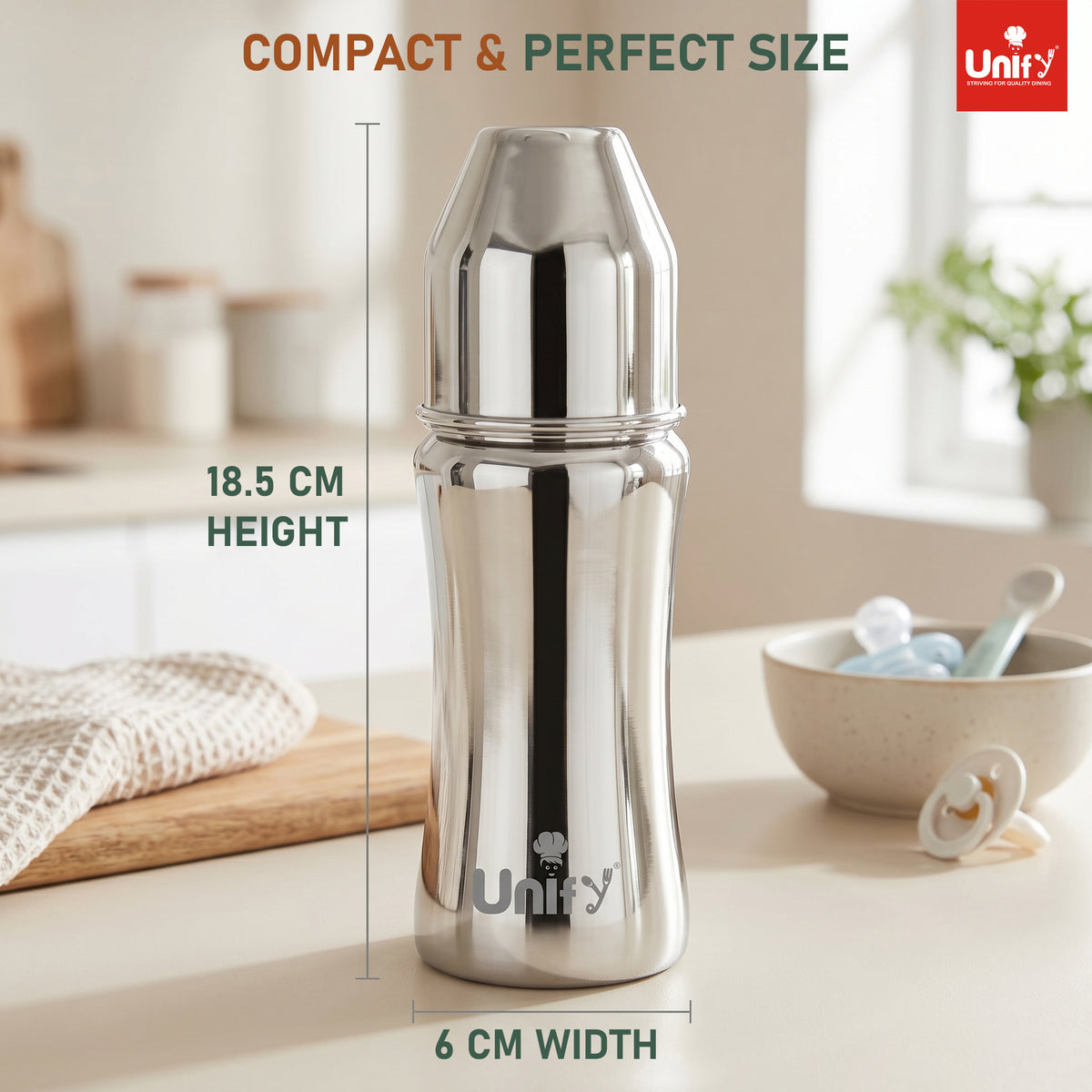 Baby Feeding Bottle 250ml Stainless Steel Anti-Colic – Parage