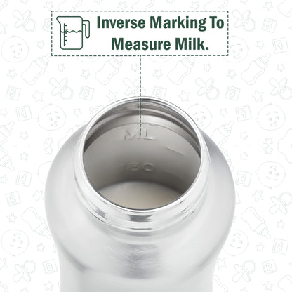 Stainless Steel Baby Feeding Bottle | 250ml, SUS 304, BPA-Free | Newborn, Anti-Colic