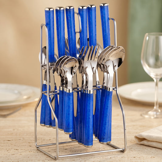 Cutlery Set | 25 pcs | Stainless Steel | Blue | Zolta
