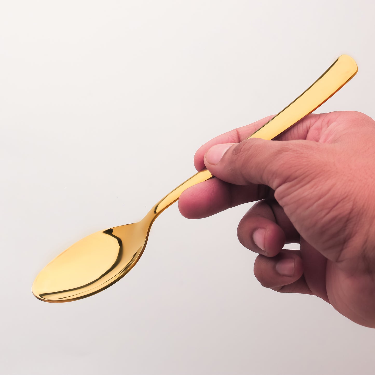 6-Piece Stainless Steel Gold Spoon Set | 16cm Premium Dinner Spoons, Luxury Tableware & Housewarming Gift