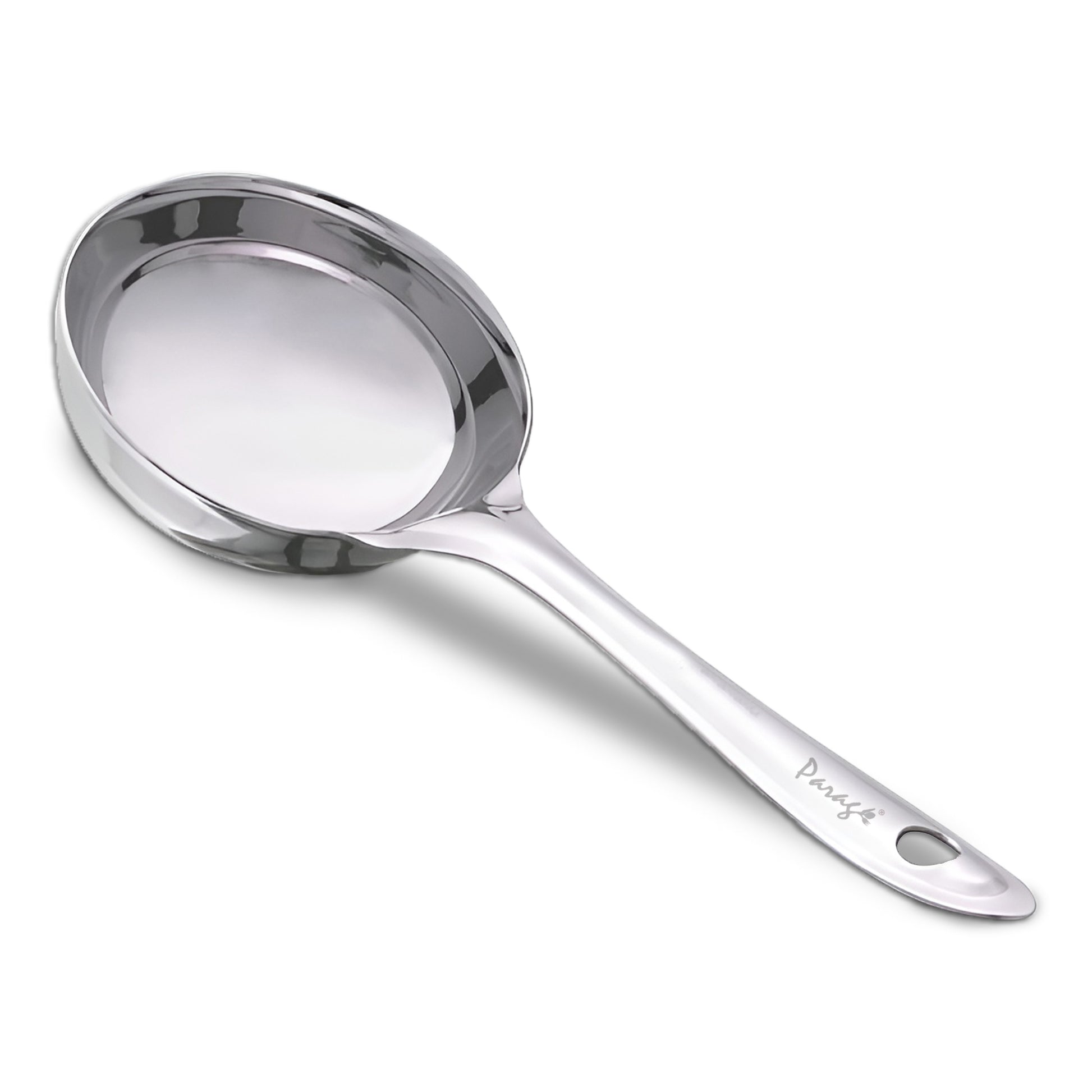 Stainless Steel Dosa Ladle | 20.5cm Heavy Gauge Flat Base Spatula & Spoodle Spoon for Cooking, Silver Finish