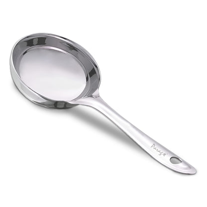 Stainless Steel Dosa Ladle | 20.5cm Heavy Gauge Flat Base Spatula & Spoodle Spoon for Cooking, Silver Finish