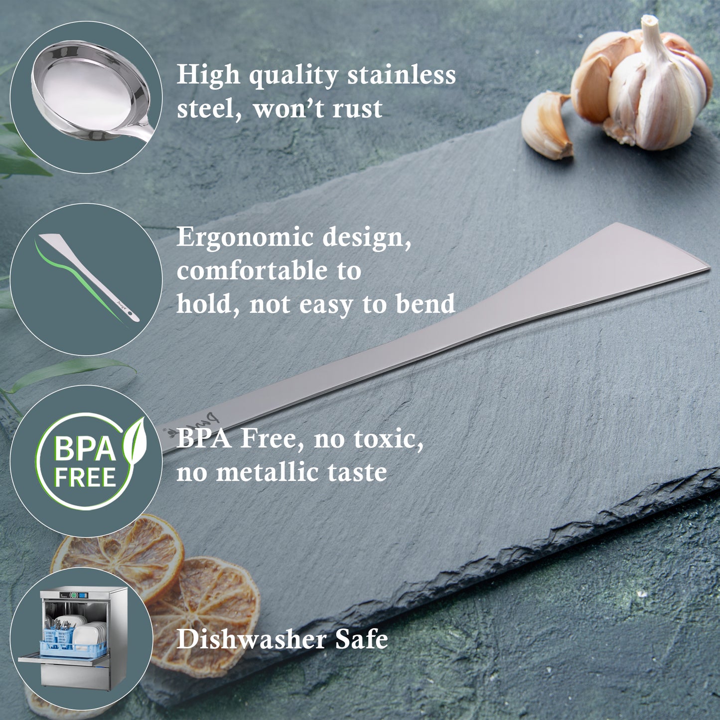 Stainless Steel Dosa Turner | 31.5cm Heavy Gauge Plain Spatula for Cooking Dosa, Chilla, Omelette, Silver Finish