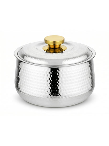Insulated Casserole 3000ml Stainless Steel Silver Hammered Finish – Parage