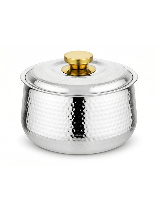 Insulated Casserole | 3000ml | Stainless Steel | Silver | Hammered Finish