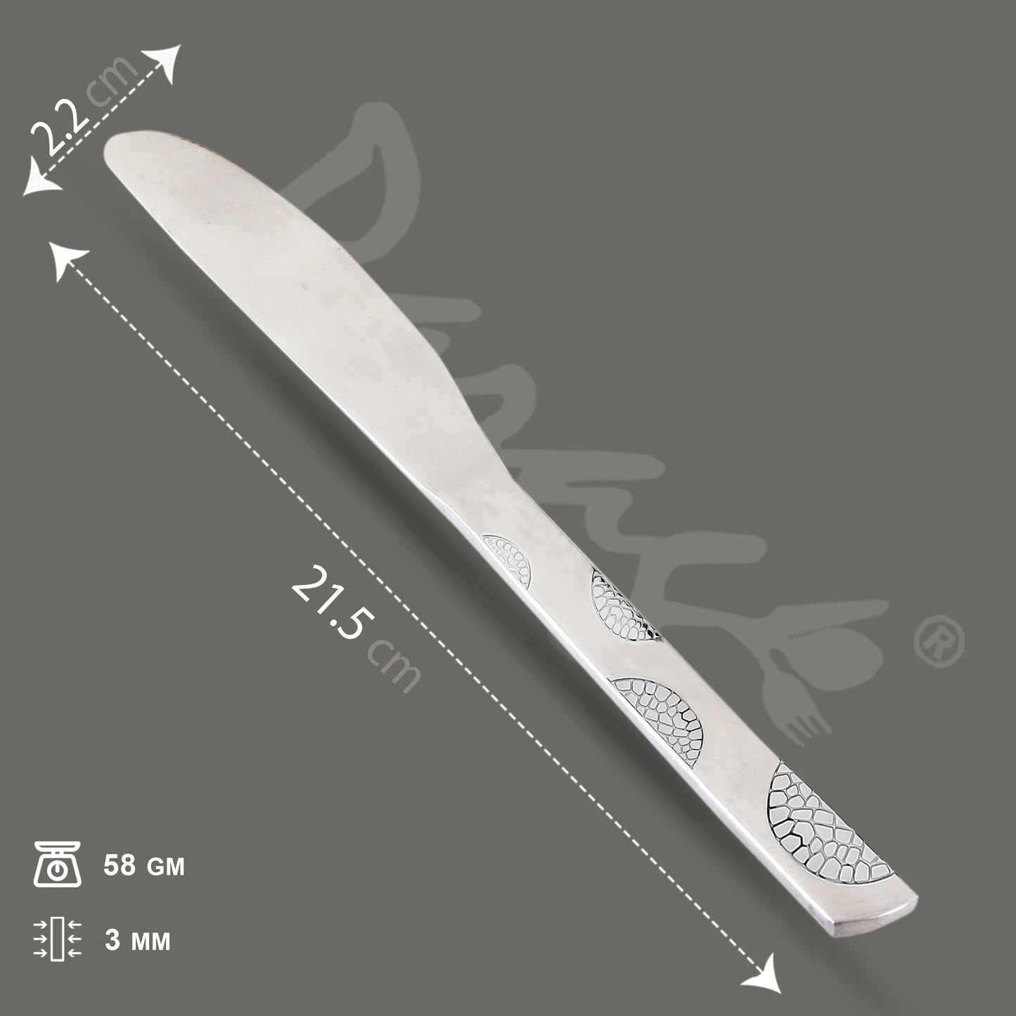 3-Piece Stainless Steel Premium Butter Knives | 3mm Thick, Moonpress Design, Luxury Tableware for Jam & Butter Spreading