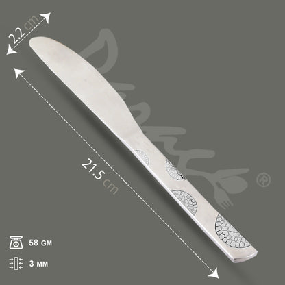 3-Piece Stainless Steel Premium Butter Knives | 3mm Thick, Moonpress Design, Luxury Tableware for Jam & Butter Spreading