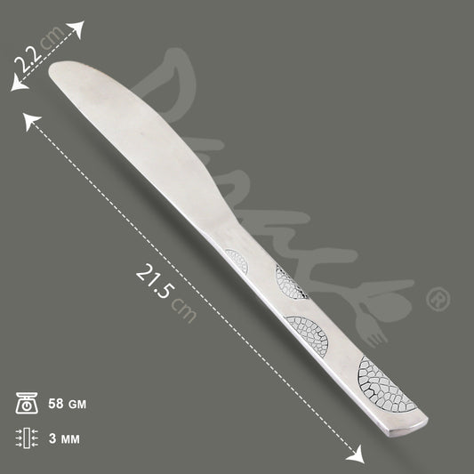 3-Piece Stainless Steel Premium Butter Knives | 3mm Thick, Moonpress Design, Luxury Tableware for Jam & Butter Spreading
