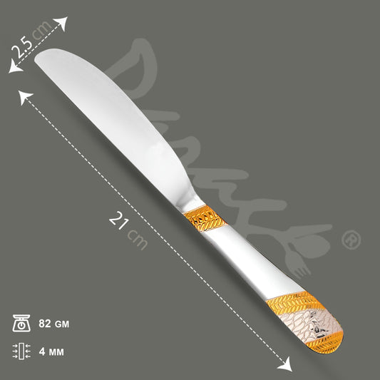 3-Piece Stainless Steel 24k Gold Butter Knife Set, Luxury Dining & Jam Spreader, Gift