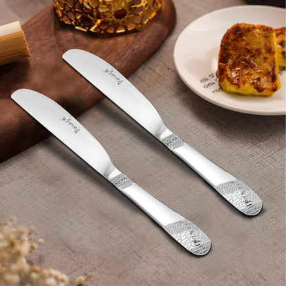 3 Pcs Stainless Steel Butter Knives - 4 mm Thick, Imperial Design, Premium Set