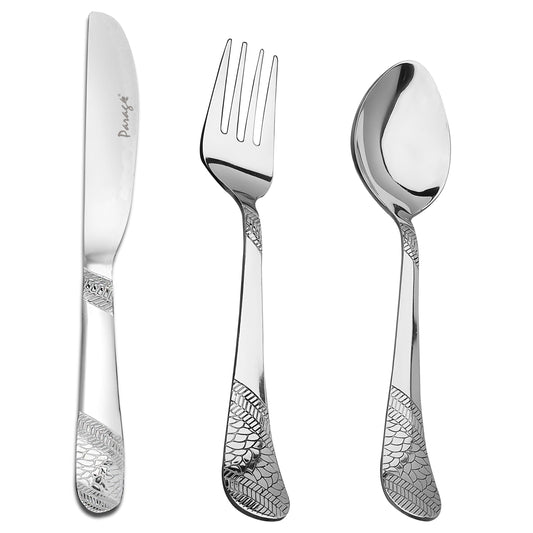 3pc Stainless Steel Knife Fork Spoon | 3mm Imperial | Silver