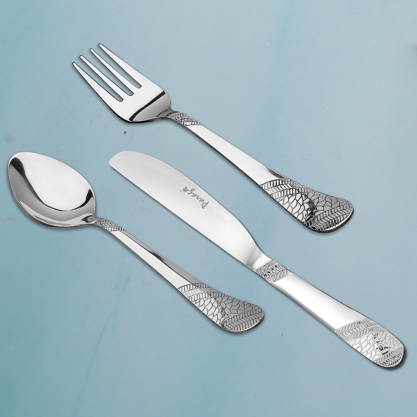 3pc Stainless Steel Knife Fork Spoon | 3mm Imperial | Silver