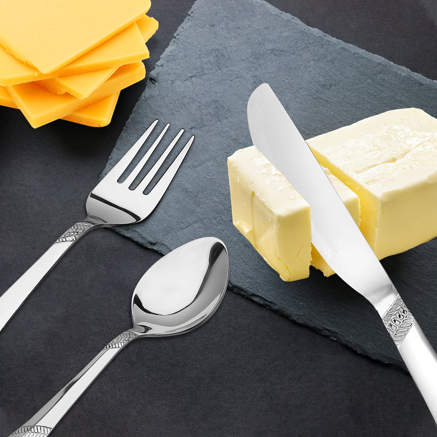 6pc Stainless Steel Knife Fork Spoon | 3mm Imperial | Silver