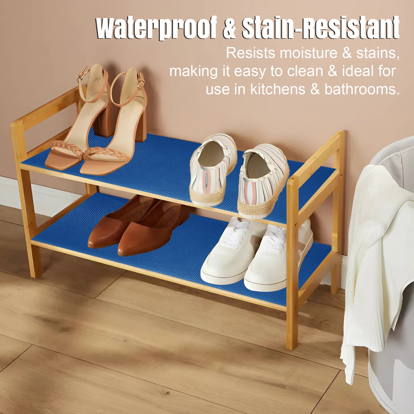Blue EVA Anti-Slip Shelf Liner Roll - 45 cm x 3 m, Multipurpose Mats