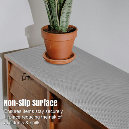 Metallic Grey EVA Anti-Slip Shelf Liner Roll - 45 cm x 5 m, Multipurpose Mats