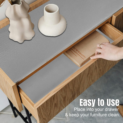 Metallic Grey EVA Anti-Slip Shelf Liner Roll - 45 cm x 3 m, Multipurpose Mats