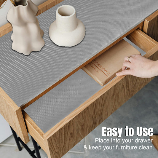 Metallic Grey EVA Anti-Slip Shelf Liner Roll - 45 cm x 5 m, Multipurpose Mats