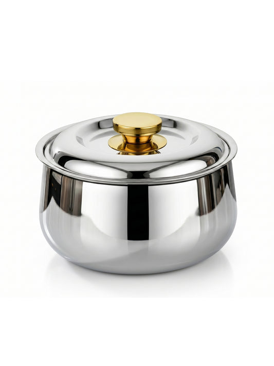Insulated Casserole | 2200ml | Stainless Steel | Golden | Mirror Finish