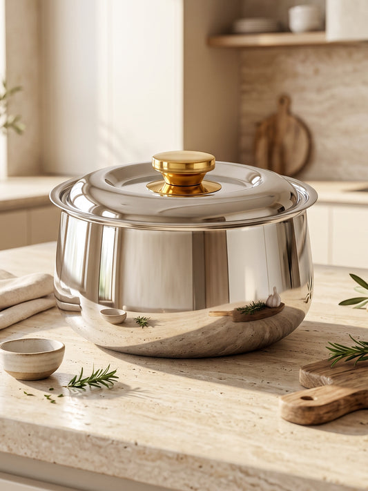 Insulated Casserole | 2200ml | Stainless Steel | Golden | Mirror Finish