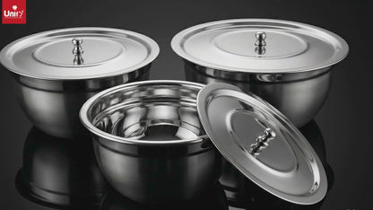 Mixing Bowl Set | 3 pieces | Stainless Steel | Silver | Mirror Finish