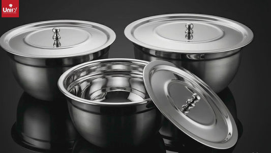 Mixing Bowl Set | 3 pieces | Stainless Steel | Silver | Mirror Finish