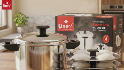 Idli Maker | 4 piece | Stainless Steel | Silver | 16 Idli Capacity