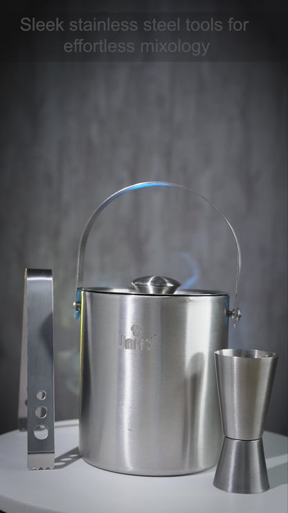 Bar & Cocktail Accessories | 1l | Stainless Steel | Silver | Ice Bucket Set