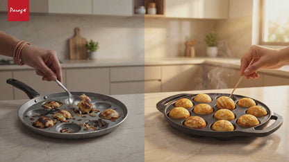 Appe Pan | 2.05kg, 12 cavity | Cast Iron | Black