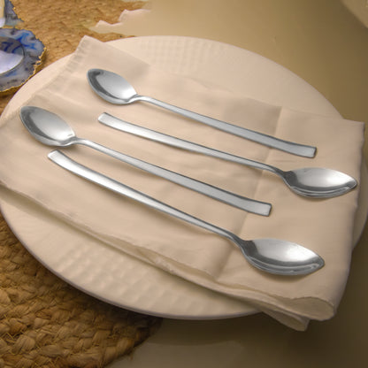 12 Pieces Stainless Steel Soda Spoons | Long Handle Ice Cream & Milkshake Spoon | 20.5 cm, Silver