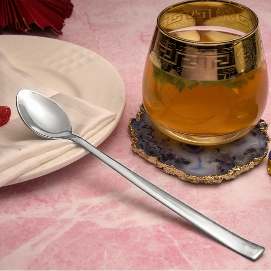 12 Pieces Stainless Steel Soda Spoons | Long Handle Ice Cream & Milkshake Spoon | 20.5 cm, Silver