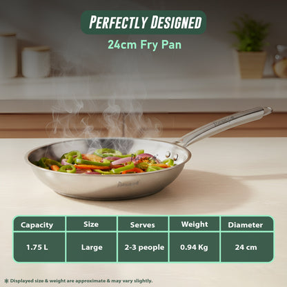 Tripure Triply Fry Pan 24cm Stainless Steel Silver – Parage