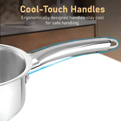 Saucepan 16cm, 1.75l Stainless Steel Silver Tri-Ply – Parage