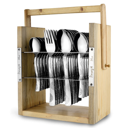 Cutlery Set | Stainless Steel | Moonpress Wooden Stand