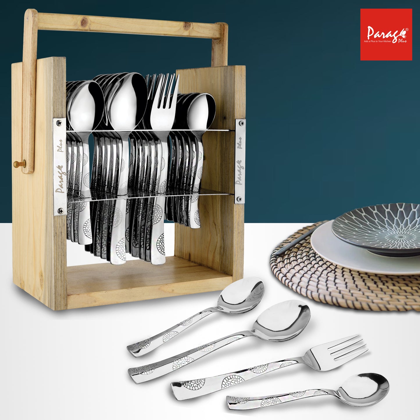 Cutlery Set | Stainless Steel | Moonpress Wooden Stand