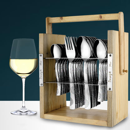 Cutlery Set | Stainless Steel | Moonpress Wooden Stand