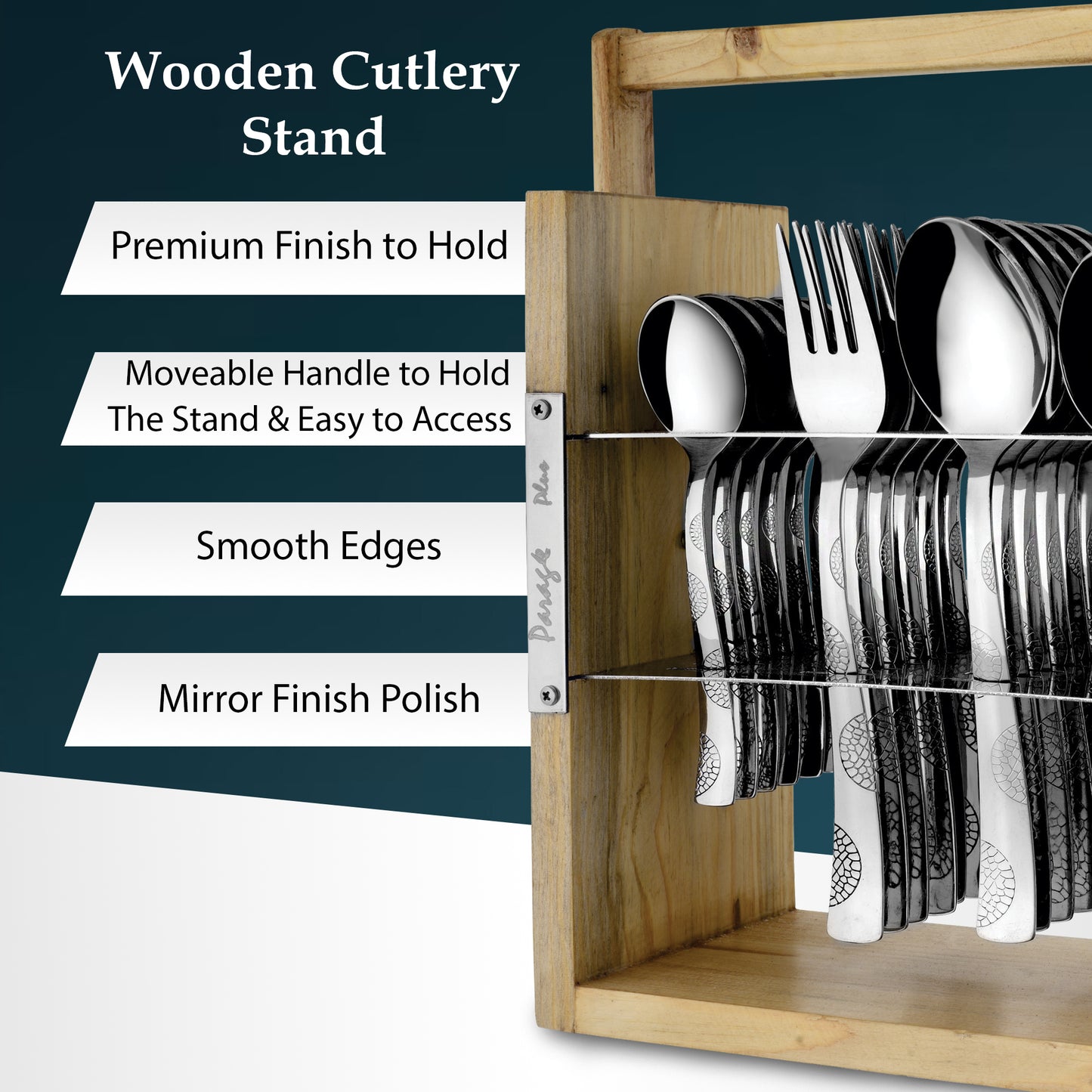 Cutlery Set | Stainless Steel | Moonpress Wooden Stand