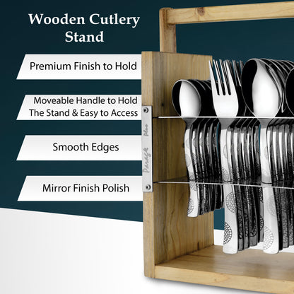 Cutlery Set | Stainless Steel | Moonpress Wooden Stand