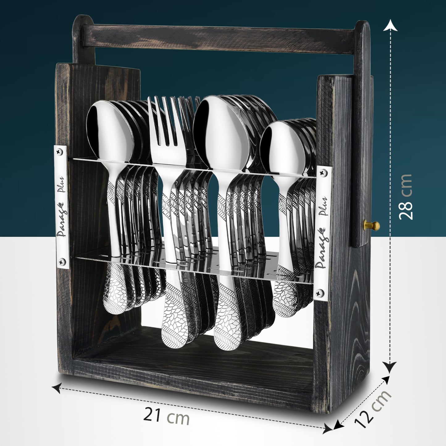 25-Piece Stainless Steel Imperial Cutlery Set | Includes 6 Tea Spoons, 6 Table Spoons, 6 Table Forks, 6 Dinner Spoons - Stylish Dining Set