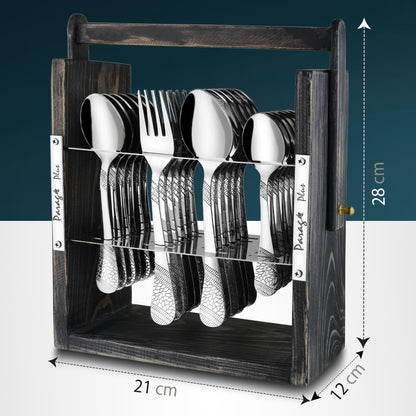 25-Piece Stainless Steel Imperial Cutlery Set | Includes 6 Tea Spoons, 6 Table Spoons, 6 Table Forks, 6 Dinner Spoons - Stylish Dining Set