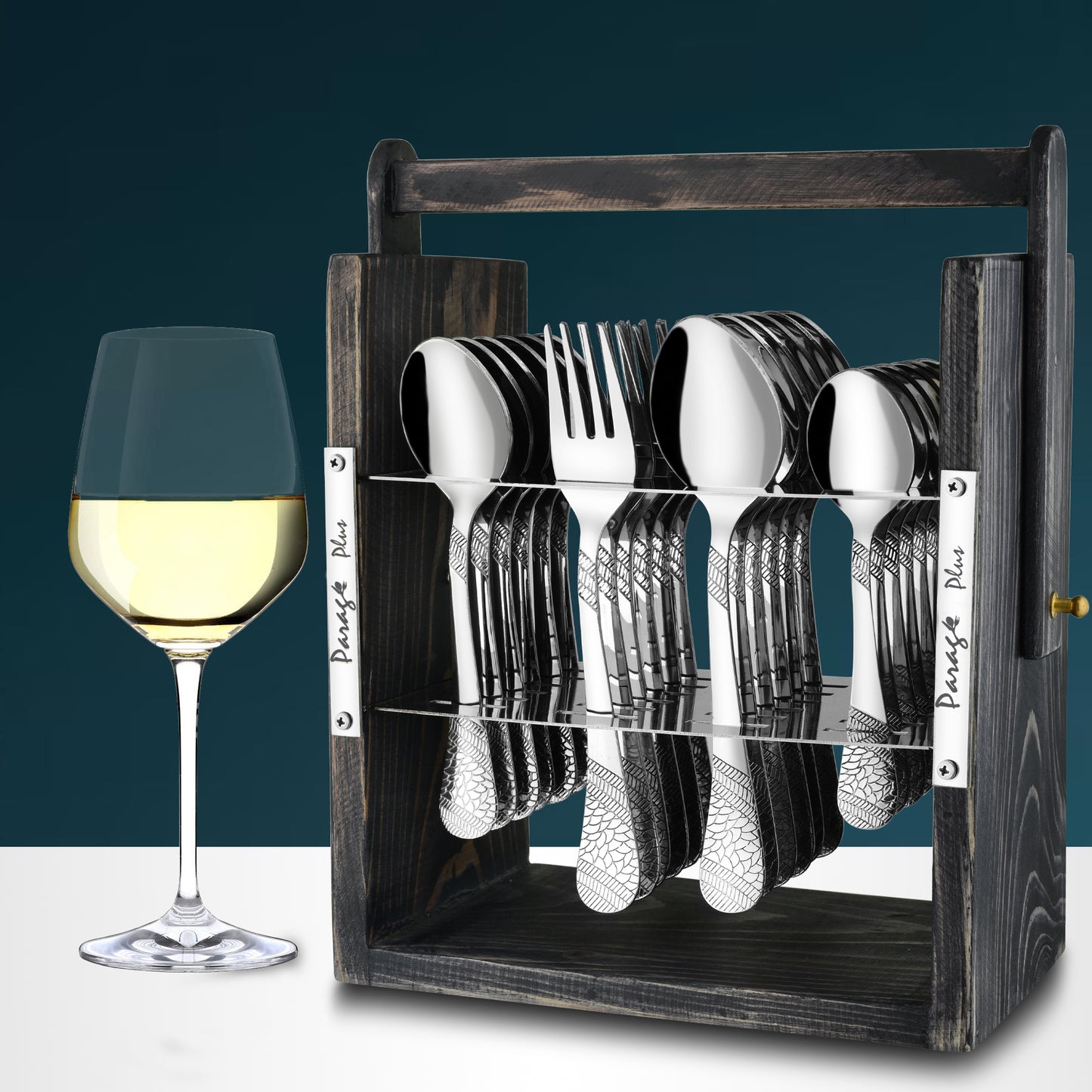 25-Piece Stainless Steel Imperial Cutlery Set | Includes 6 Tea Spoons, 6 Table Spoons, 6 Table Forks, 6 Dinner Spoons - Stylish Dining Set