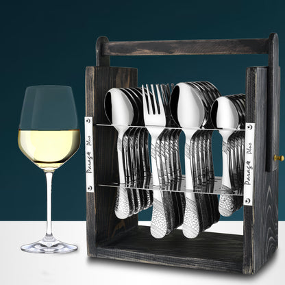 25-Piece Stainless Steel Imperial Cutlery Set | Includes 6 Tea Spoons, 6 Table Spoons, 6 Table Forks, 6 Dinner Spoons - Stylish Dining Set