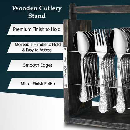 25-Piece Stainless Steel Imperial Cutlery Set | Includes 6 Tea Spoons, 6 Table Spoons, 6 Table Forks, 6 Dinner Spoons - Stylish Dining Set