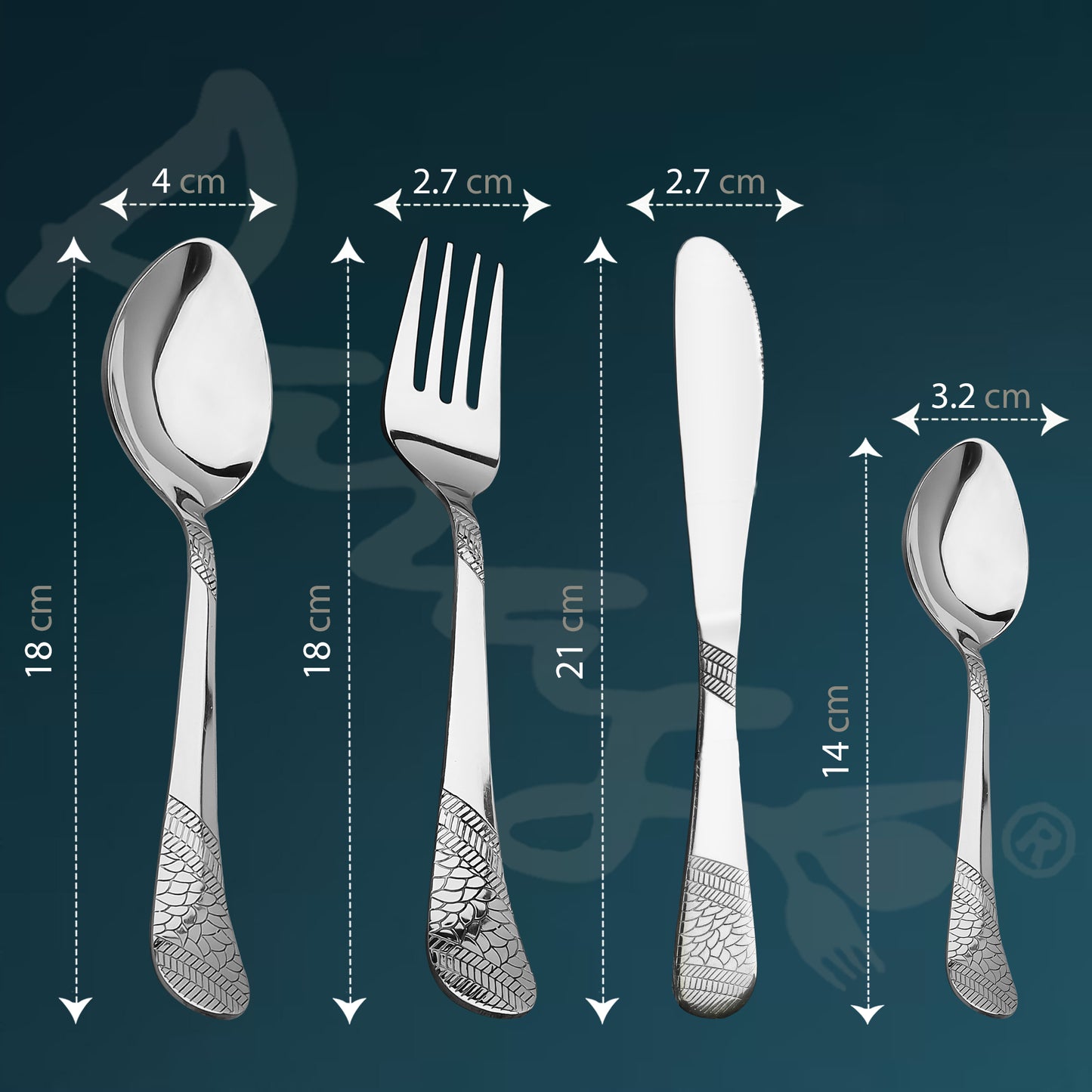 25-Piece Stainless Steel Imperial Cutlery Set | Includes 6 Tea Spoons, 6 Table Spoons, 6 Table Forks, 6 Knives - Stylish Wooden Dining Set