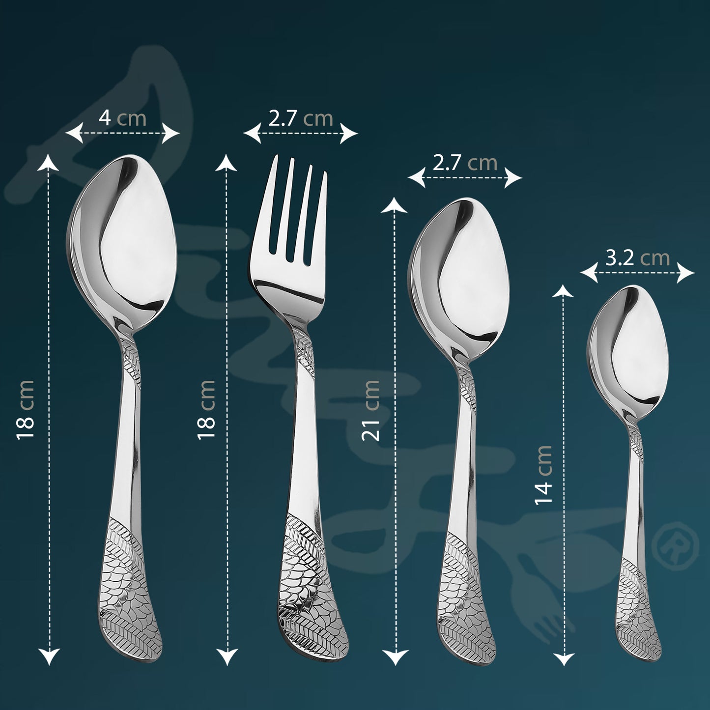 25-Piece Stainless Steel Imperial Cutlery Set | Includes 6 Tea Spoons, 6 Table Spoons, 6 Table Forks, 6 Dinner Spoons - Stylish Dining Set